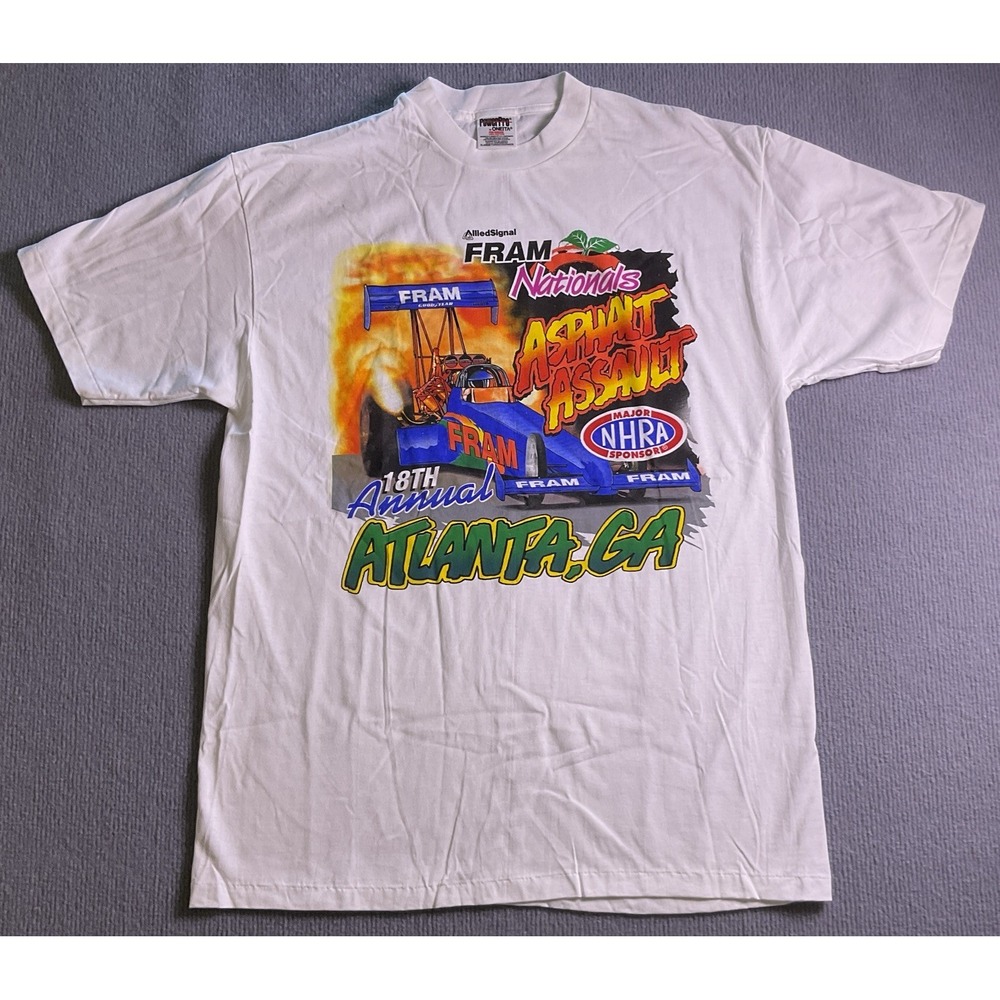 Vintage Atlanta Ga 1998 Fram Nationals Asphalt Assault drag racing t-shirt XL